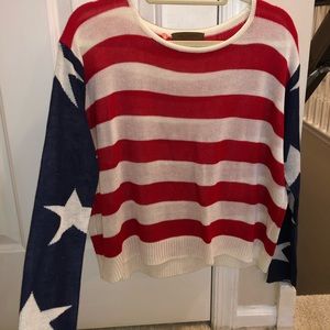American flag long sleeve sweater
